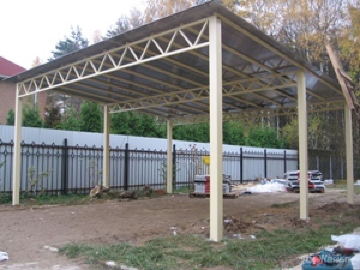 Сделать односкатный навес из профиля своими руками Сделать односкатный навес из профиля своими руками